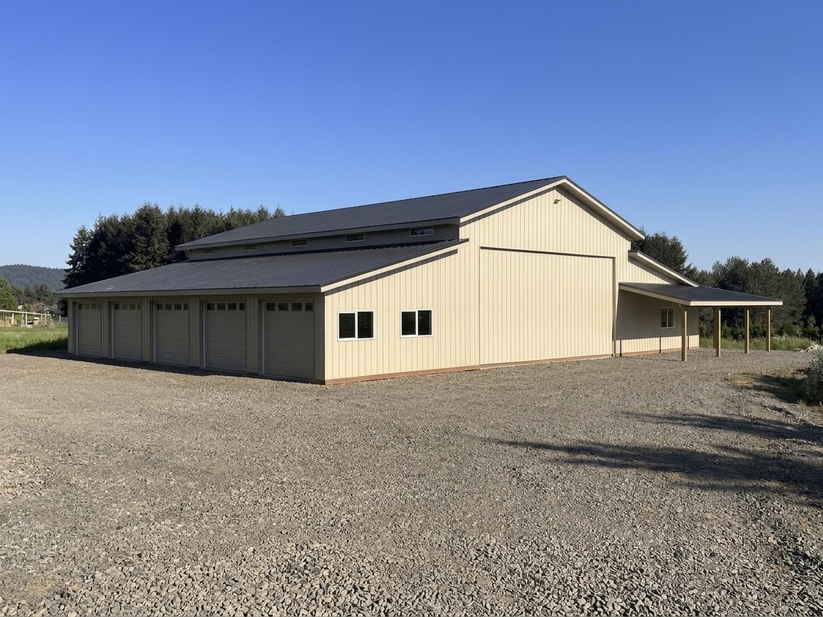 76×60 Monitor Shop — Clackamas County, Oregon, built by Miner Pole Buildings