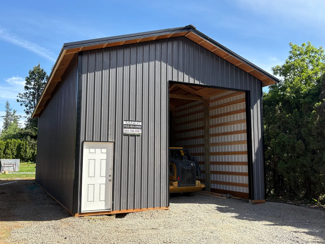 24×48 Enclosed Shop with Loft — Clackamas County, Oregon — finished building