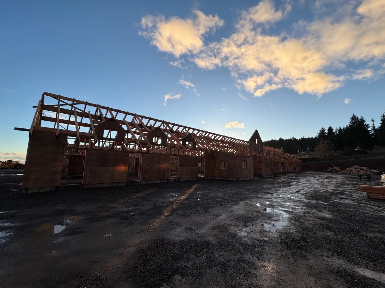 Multi-Building Equestrian Campus — Yamhill County, Oregon during construction