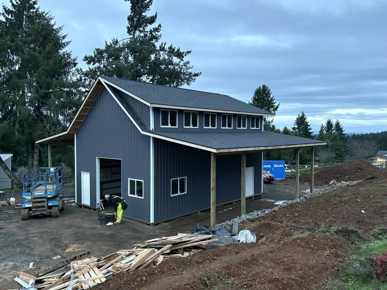 24×36 Loft Building with Twin 12×36 Wings — Sherwood, Oregon — finished building